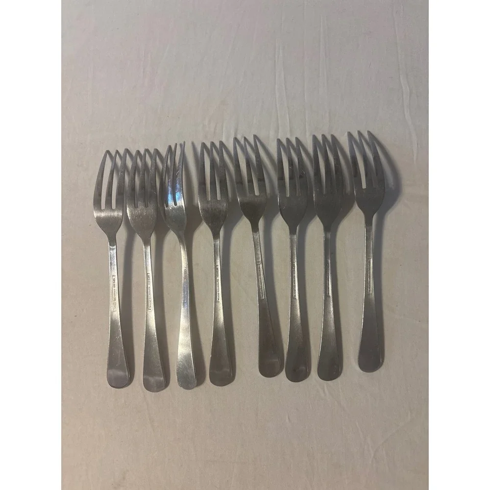 Walco Cocktail Forks Set of 8 Stainless Steel 3-Tine Appetizer MCM